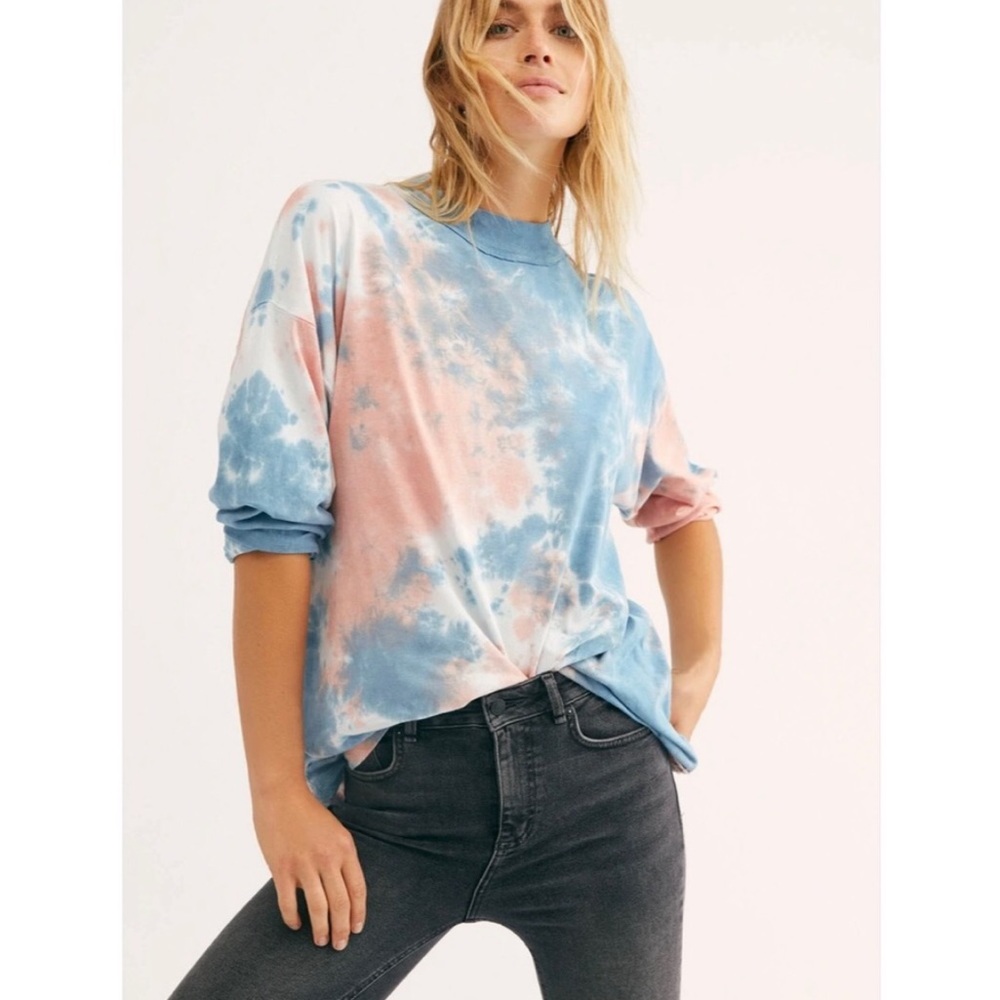 NWT FREE PEOPLE Be Free tie dye oversized tee - Picture 1 of 12
